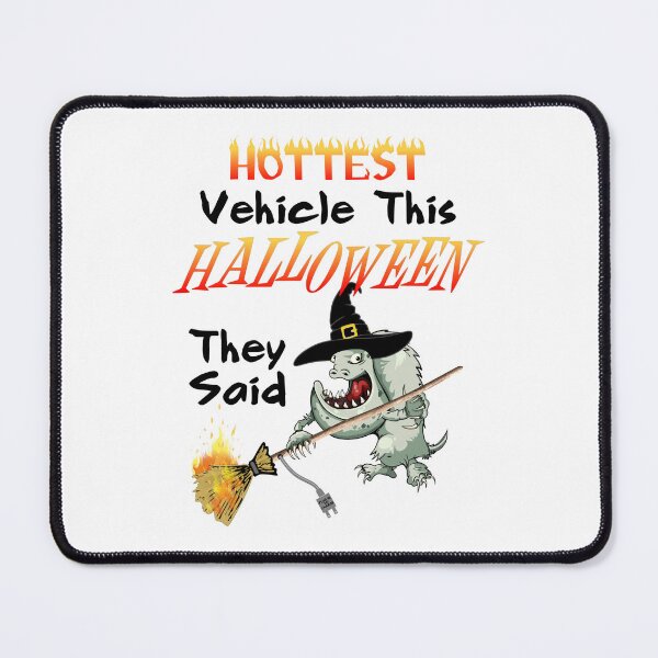 Item preview, Hottest Vehicle This Halloween They Said -  Witch holds an on fire electric broom with hanging plug designed and sold by Oaks Creations.
