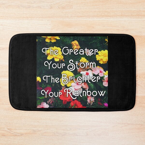 Item preview, The Greater Your Storm, The Brighter Your Rainbow, Colorful Flowers and Butterfly Inspirational Quote designed and sold by Lucidesigns.