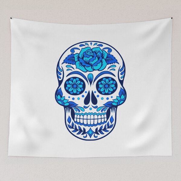 Item preview, Blue Neon Skeleton Face with Patterns designed and sold by Dven-Clothes.