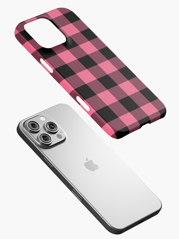 Buffalo Plaid Pink and Black iPhone Case