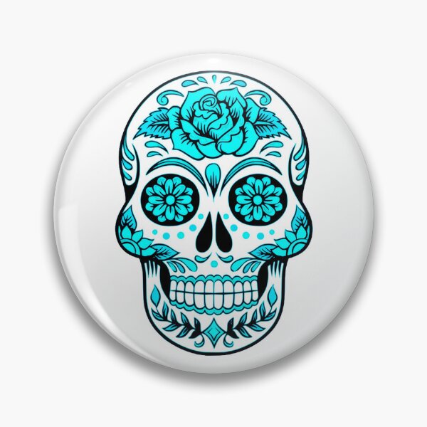 Item preview, Turquoise Neon Skeleton Face with Patterns designed and sold by Dven-Clothes.