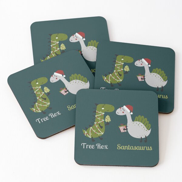 Item preview, TreeRex & Santasaurus Gift Giving - Dinosaurs' Christmas, Saurus T-Rex Stegosaurus Xmas Christmas Tree designed and sold by forthecatssake.