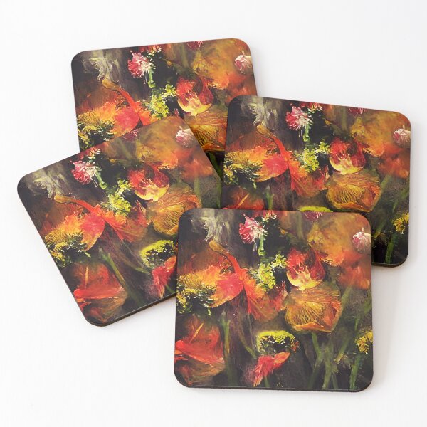 Item preview, Orange Abstract Icy Flowers-Frozen Florals designed and sold by BioDigital-Jazz.
