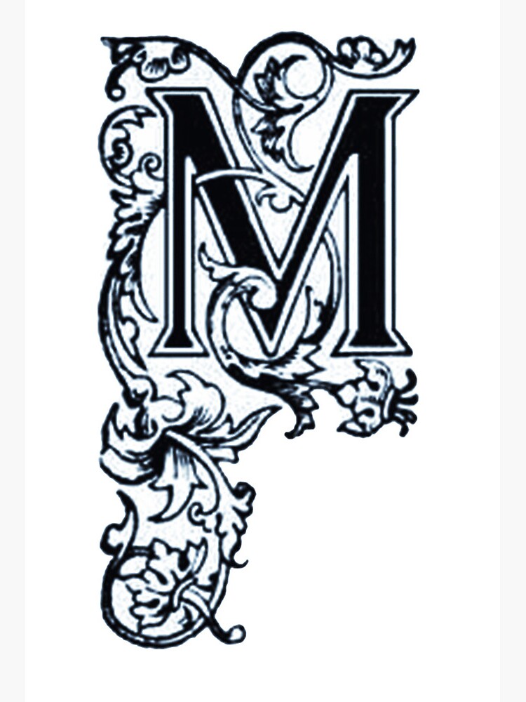 Antique Crown Monogram M MM MMM Digital Download 