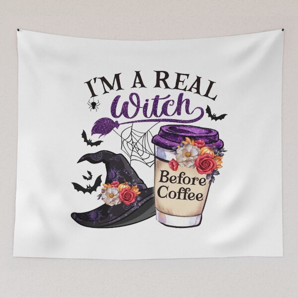 Item preview, I'm A Real Witch, Before Coffee designed and sold by Shirtflyer.