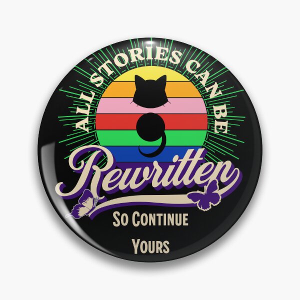 Item preview, Semicolon Cat (All Stories Can Be Rewritten) designed and sold by SimplyMe-Plus.