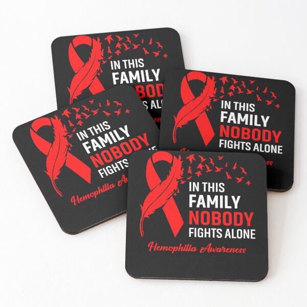 Item preview, In This Family Nobody Fights Alone Hemophilia Awareness Feather Ribbon designed and sold by frechettee.
