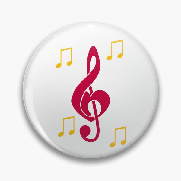 Item preview, Red Treble Clef with Heart and yellow notes designed and sold by Grepthor.