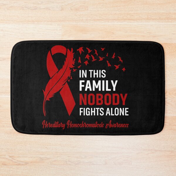 Item preview, In This Family Nobody Fights Alone Hereditary Hemochromatosis Awareness Feather Ribbon designed and sold by frechettee.