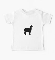alpaca llama silhouette black animal Baby Tee