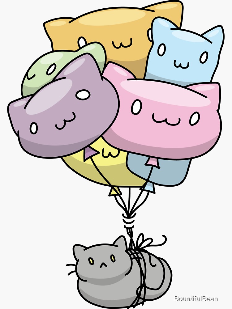 Thumbnail 3 of 3, Sticker, Balloon Loaf Cat designed and sold by BountifulBean.
