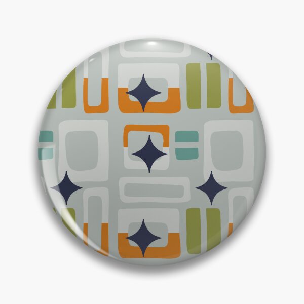 Item preview, Retro Core Aesthetic Geometric Rectangles And Cosmic Atomic Sparkle Stars Gray Teal designed and sold by scorpiolane.