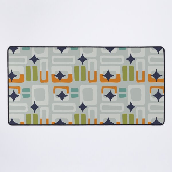 Item preview, Retro Core Aesthetic Geometric Rectangles And Cosmic Atomic Sparkle Stars Gray Teal designed and sold by scorpiolane.