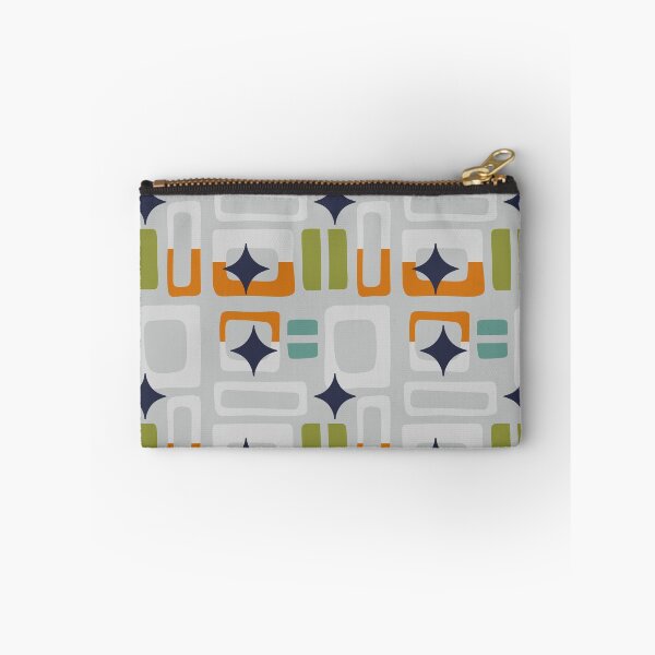 Item preview, Retro Core Aesthetic Geometric Rectangles And Cosmic Atomic Sparkle Stars Grayish Blue designed and sold by scorpiolane.