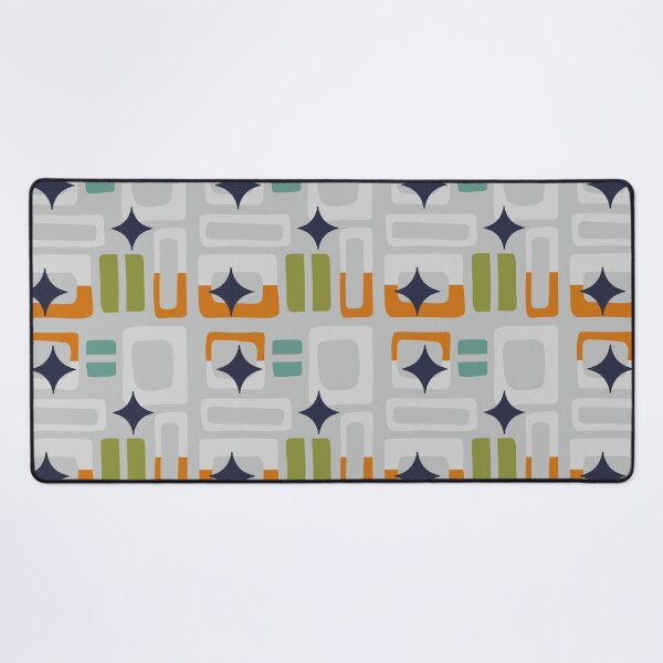 Item preview, Retro Core Aesthetic Geometric Rectangles And Cosmic Atomic Sparkle Stars Grayish Blue designed and sold by scorpiolane.