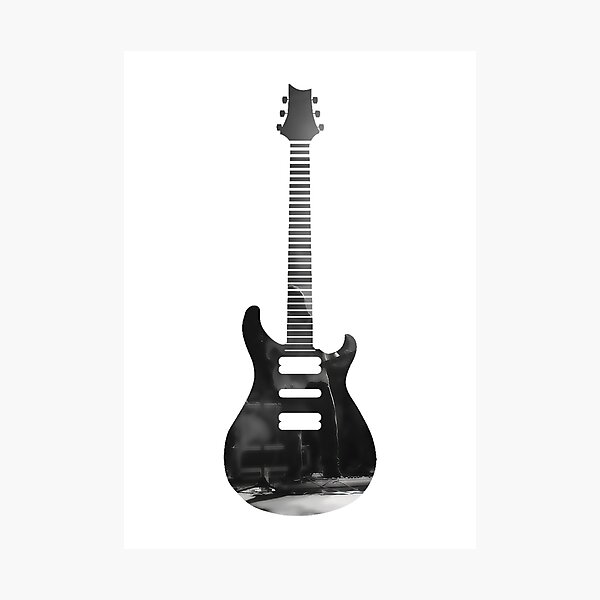 Gitarre Skizze Schwarz Fotodruck Von Jhguitars Redbubble