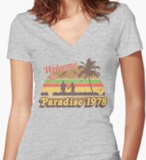 Cheesburger im Paradies 1978 Tailliertes T-Shirt mit V-Ausschnitt