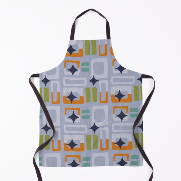 Item preview, Retro Core Aesthetic Geometric Rectangles And Cosmic Atomic Sparkle Stars Pigeon Blue designed and sold by scorpiolane.