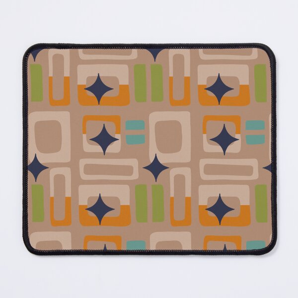 Item preview, Retro Core Aesthetic Geometric Rectangles And Cosmic Atomic Sparkle Stars Brown designed and sold by scorpiolane.