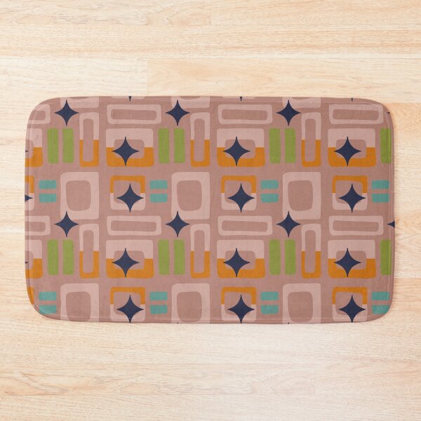 Item preview, Retro Core Aesthetic Geometric Rectangles And Cosmic Atomic Sparkle Stars Caramel designed and sold by scorpiolane.
