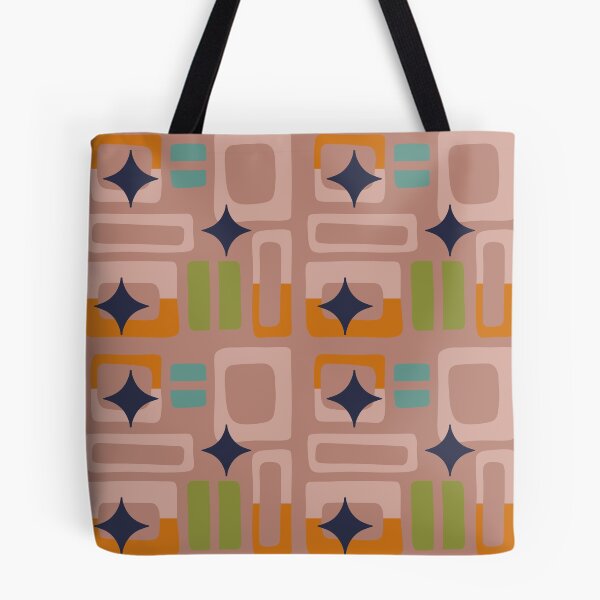 Item preview, Retro Core Aesthetic Geometric Rectangles And Cosmic Atomic Sparkle Stars Caramel designed and sold by scorpiolane.