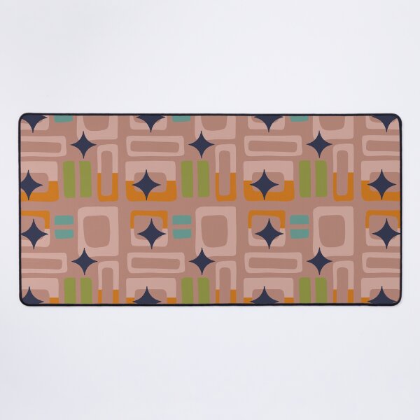 Item preview, Retro Core Aesthetic Geometric Rectangles And Cosmic Atomic Sparkle Stars Caramel designed and sold by scorpiolane.