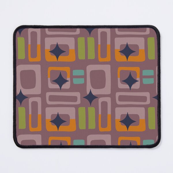 Item preview, Retro Core Aesthetic Geometric Rectangles And Cosmic Atomic Sparkle Stars Mulberry designed and sold by scorpiolane.