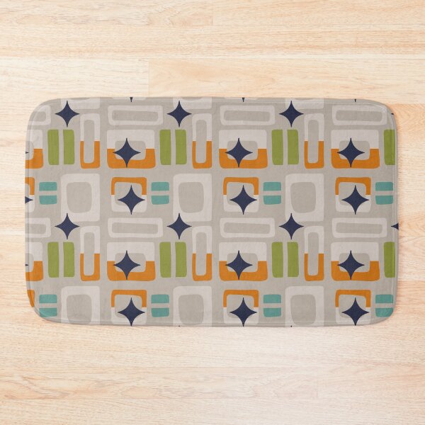 Item preview, Retro Core Aesthetic Geometric Rectangles And Cosmic Atomic Sparkle Stars Light Taupe designed and sold by scorpiolane.