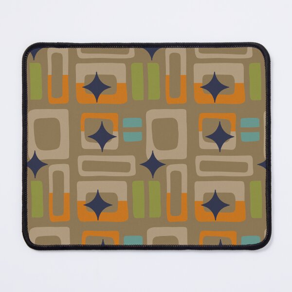 Item preview, Retro Core Aesthetic Geometric Rectangles And Cosmic Atomic Sparkle Stars Olive Brown designed and sold by scorpiolane.