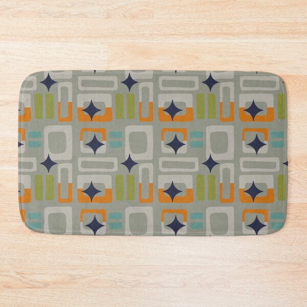 Item preview, Retro Core Aesthetic Geometric Rectangles And Cosmic Atomic Sparkle Stars Sage Green designed and sold by scorpiolane.