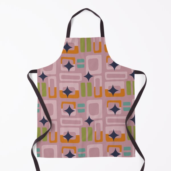Item preview, Retro Core Aesthetic Geometric Rectangles And Cosmic Atomic Sparkle Stars Deep Pink designed and sold by scorpiolane.