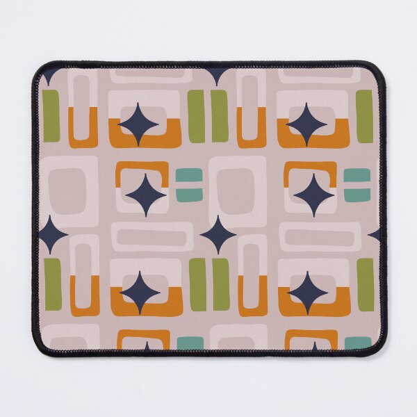 Item preview, Retro Core Aesthetic Geometric Rectangles And Cosmic Atomic Sparkle Stars Gray Pink designed and sold by scorpiolane.