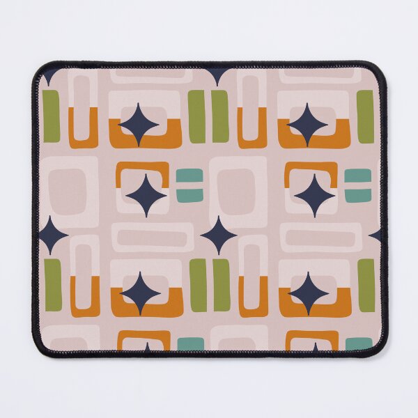 Item preview, Retro Core Aesthetic Geometric Rectangles And Cosmic Atomic Sparkle Stars Pale Pink designed and sold by scorpiolane.