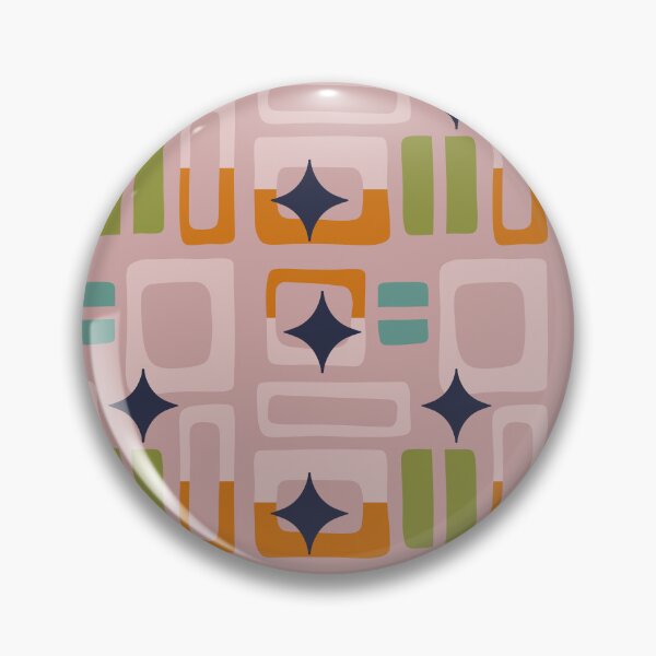 Item preview, Retro Core Aesthetic Geometric Rectangles And Cosmic Atomic Sparkle Stars Pink designed and sold by scorpiolane.