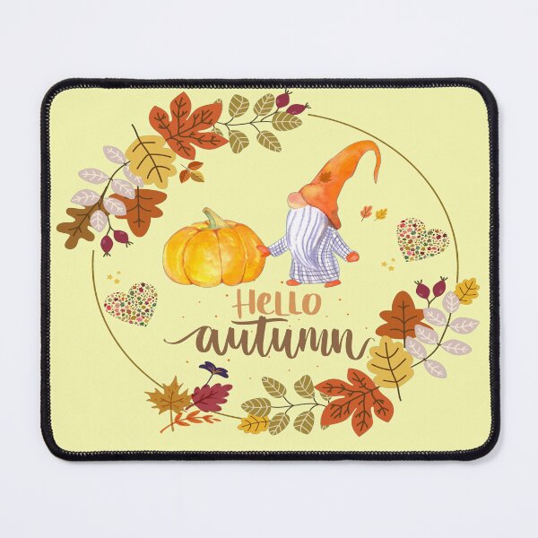 Item preview, Hello autumn, Illustration with beautiful orange dried leaves welcoming the beautiful autumn season designed and sold by Malogue.