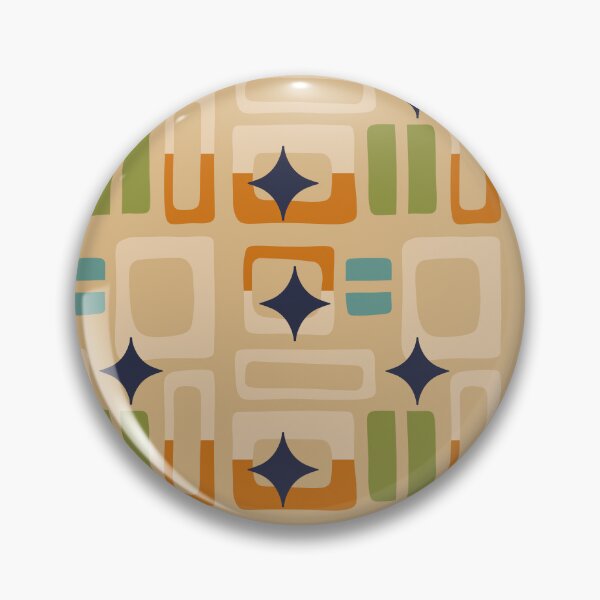 Item preview, Retro Core Aesthetic Geometric Rectangles And Cosmic Atomic Sparkle Stars Honey Yellow designed and sold by scorpiolane.