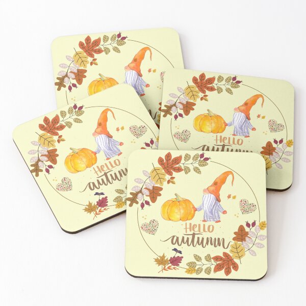 Item preview, Hello autumn, Illustration with beautiful orange dried leaves welcoming the beautiful autumn season designed and sold by Malogue.