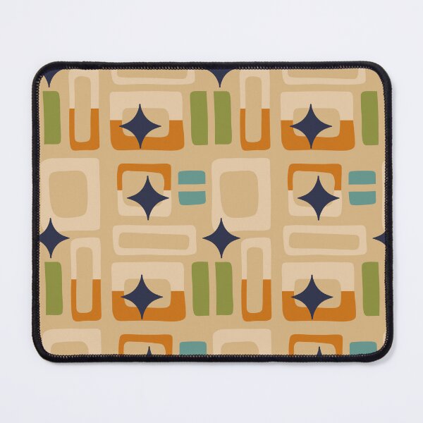 Item preview, Retro Core Aesthetic Geometric Rectangles And Cosmic Atomic Sparkle Stars Honey Yellow designed and sold by scorpiolane.