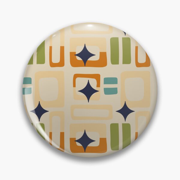 Item preview, Retro Core Aesthetic Geometric Rectangles And Cosmic Atomic Sparkle Stars Brown & Muted Yellow designed and sold by scorpiolane.