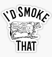 I'd Smoke That Cow Grill BBQ Smoker Grilling Gift Sticker