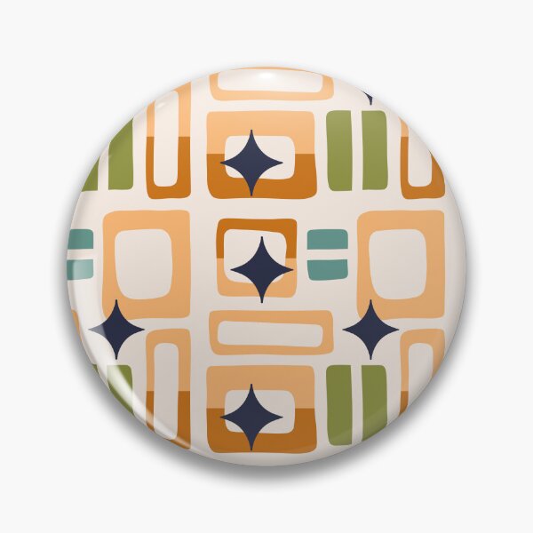 Item preview, Retro Core Aesthetic Geometric Rectangles And Cosmic Atomic Sparkle Stars Cream & Brown designed and sold by scorpiolane.