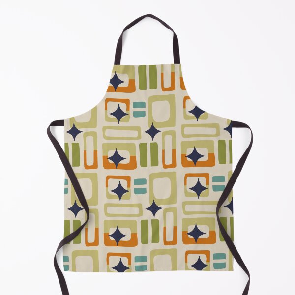 Item preview, Retro Core Aesthetic Geometric Rectangles And Cosmic Atomic Sparkle Stars Green & Muted Yellow designed and sold by scorpiolane.