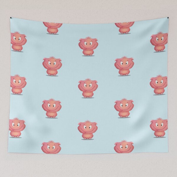 Item preview, Cute Happy Pink Monster designed and sold by InspiredForever.