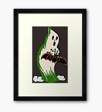 Lámina enmarcada Vintage Halloween Biestle Ghost con Bat