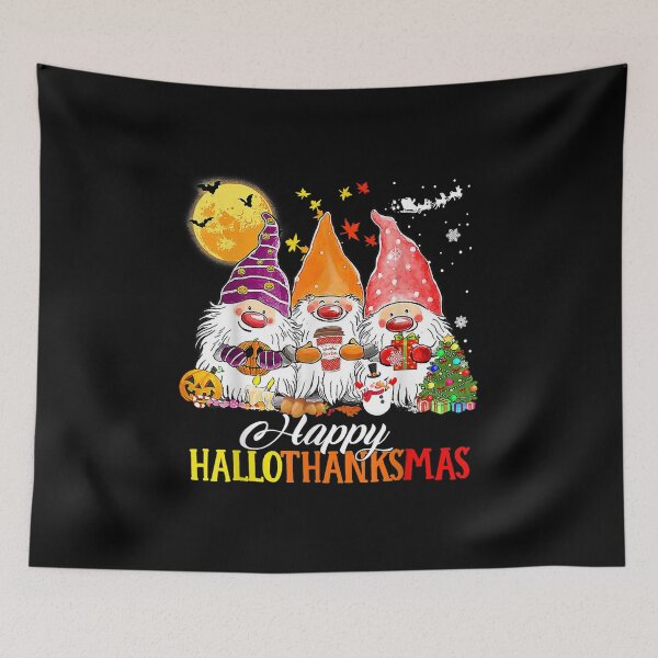 Item preview, Happy HalloThanksMas Halloween Thanksgiving Christmas Gnomes designed and sold by Gromovalilialil.