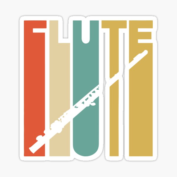 Vintage Style Flute Silhouette Shirt Sticker