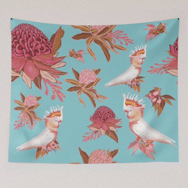 Item preview, Australian Christmas - Cockatoo and Native Flowers designed and sold by Tracey  Bartlett.