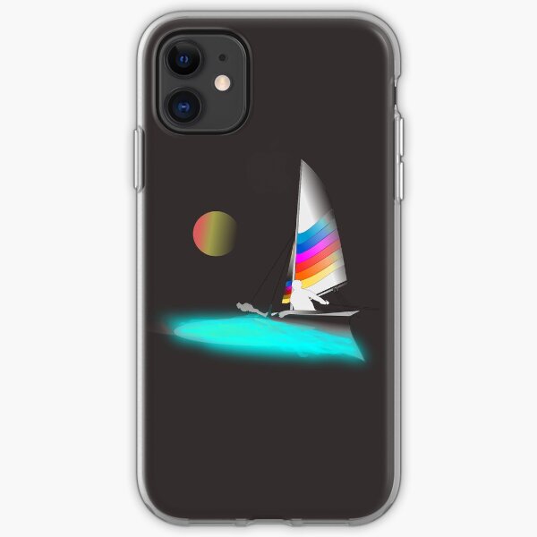 Catamaran-Hobie Beach Cat-Sunset Sail-01 iPhone Soft Case