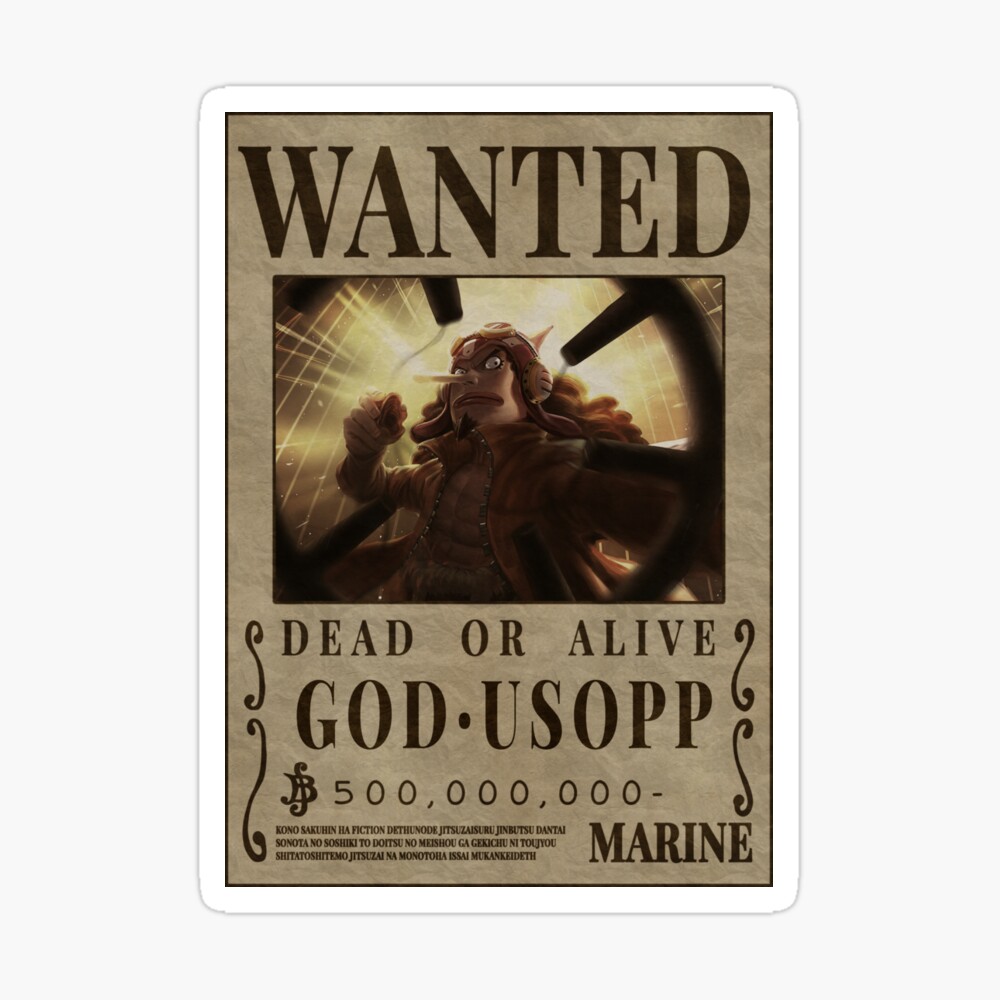 Usopp One Piece Wanted Bounty Poster God Usopp