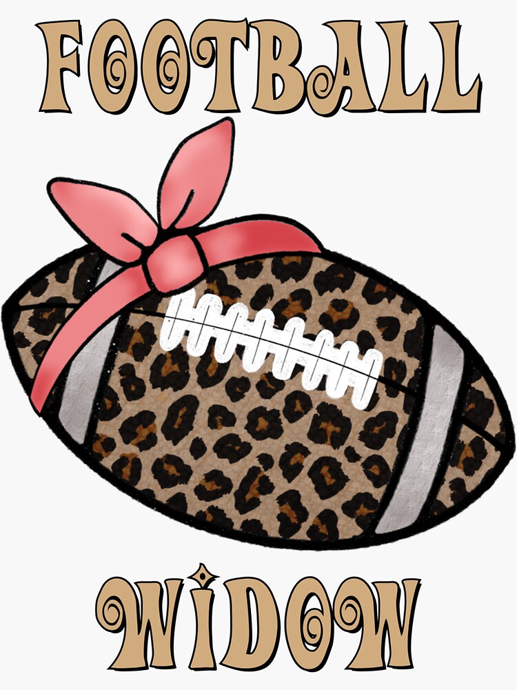 " Football Widow Leopard Print Pink Bow TShirt" Sticker for Sale by